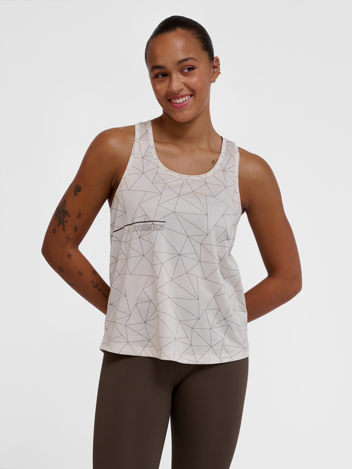 hmlCOURT AOP LIGHT WEIGHT TANKTOP W LIGHT GREY