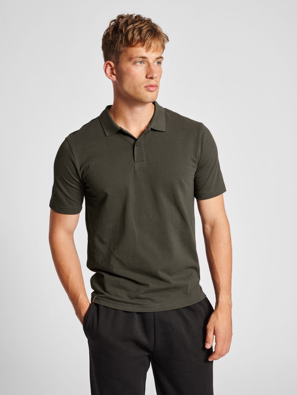 hmlRED STRETCH POLO