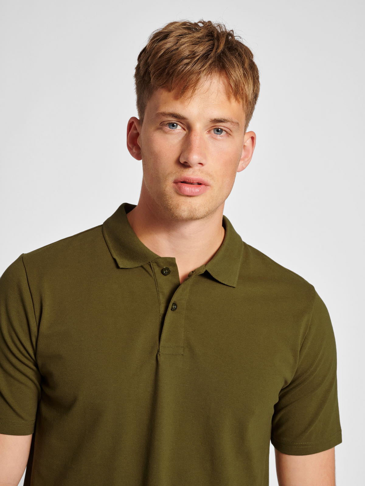 hmlRED STRETCH POLO