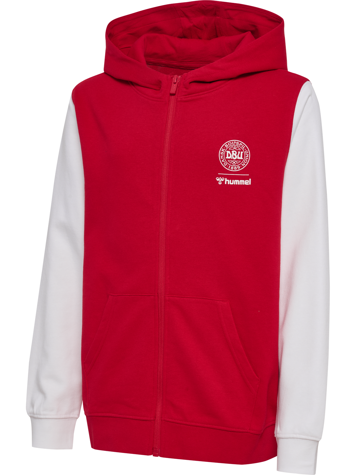 DBU 26 FAN RED-WHITE ZIP HOOD KIDS
