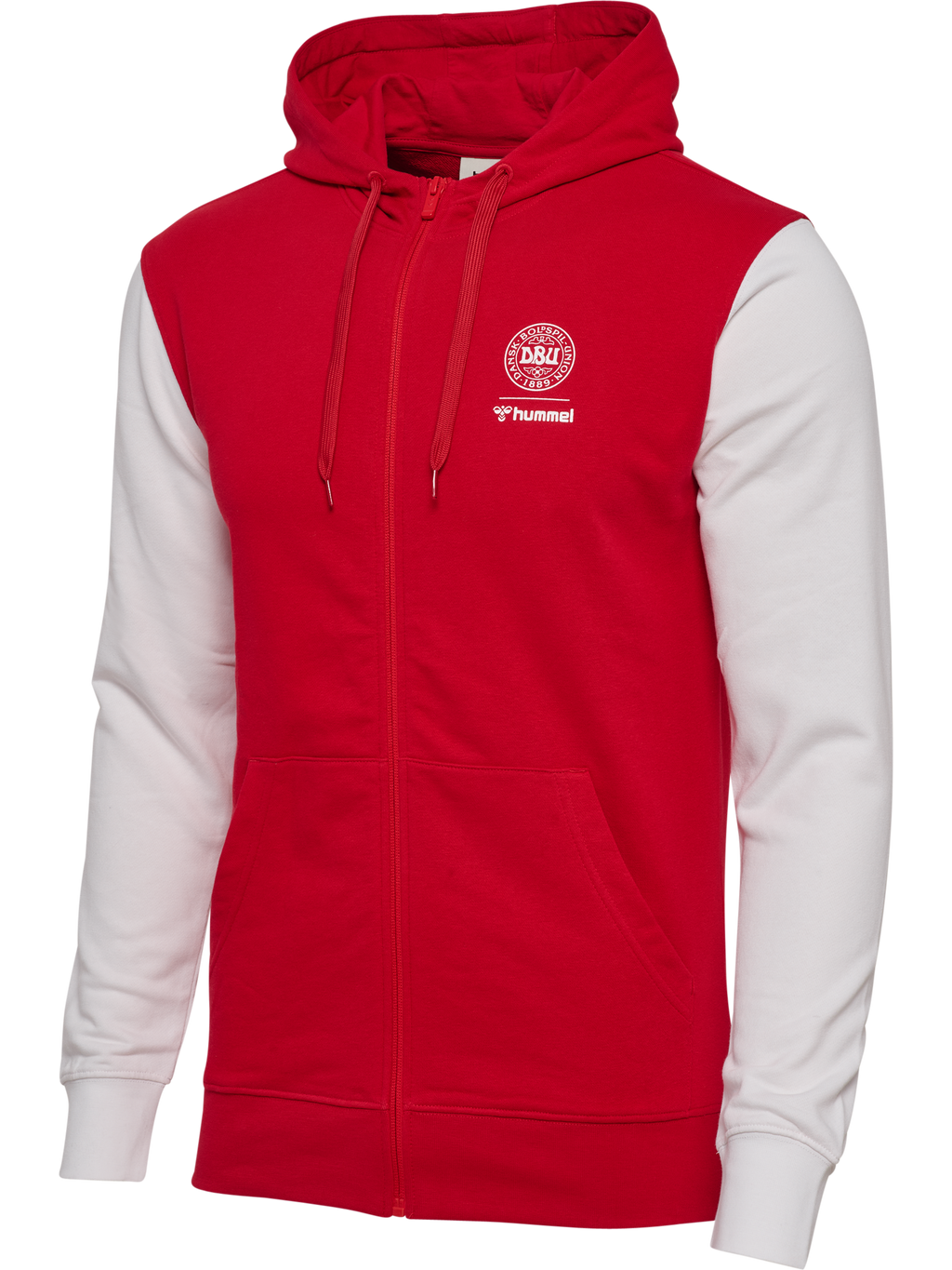 DBU 26 FAN RED-WHITE ZIP HOOD