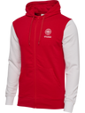 DBU 26 FAN RED-WHITE ZIP HOOD